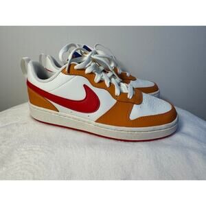 Nike Kids Court Borough Low 2 GS Shoes Sail Hot Curry Red Size 6 NWOB Orange REd